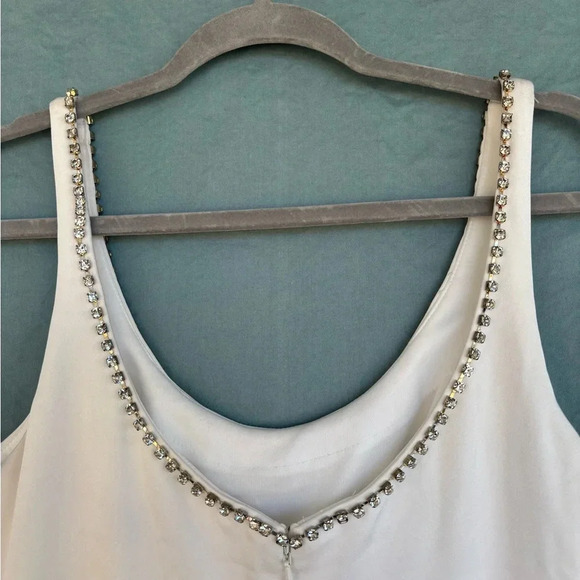 NWOT IEENA MAC DUGGAL White Embellished Sleeveless Evening Dress Size 4 Evening - Picture 5 of 13